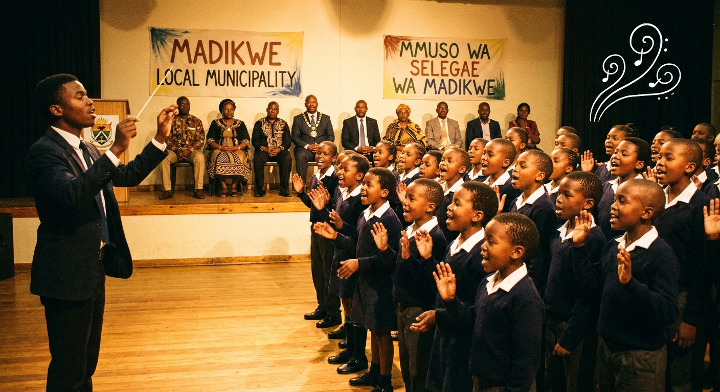 Choir on stage at the mayoral inauguration