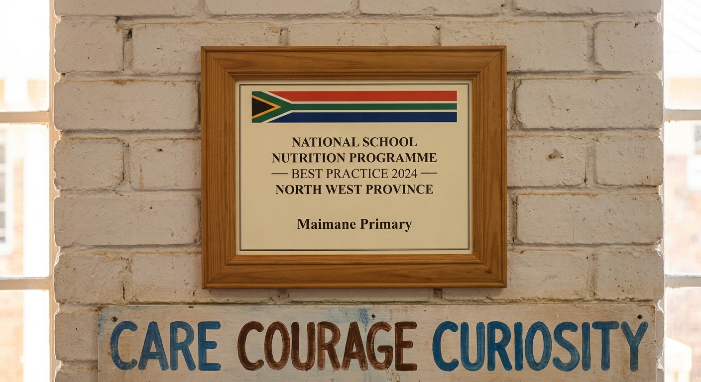 NSNP best practice plaque on a kitchen wall