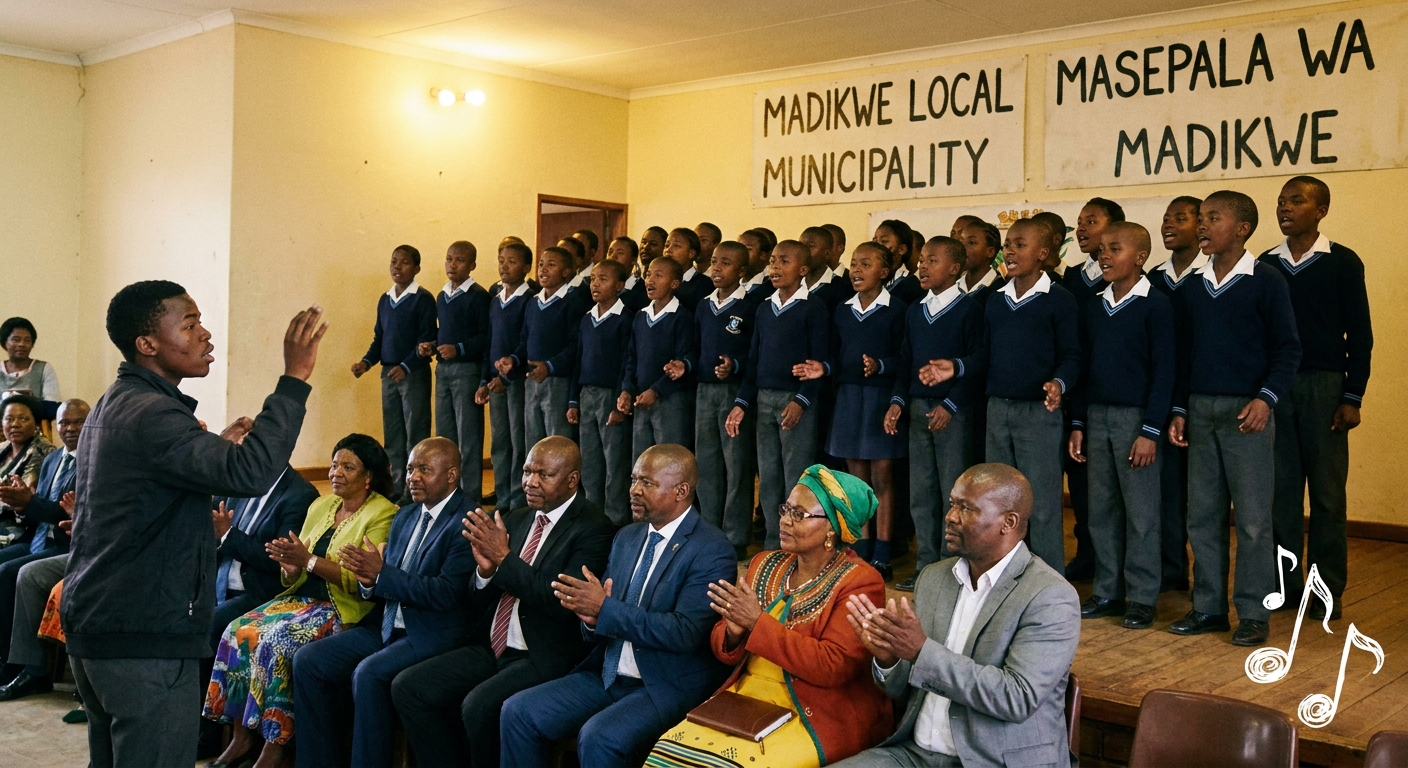 Choir performing at the Madikwe community hall