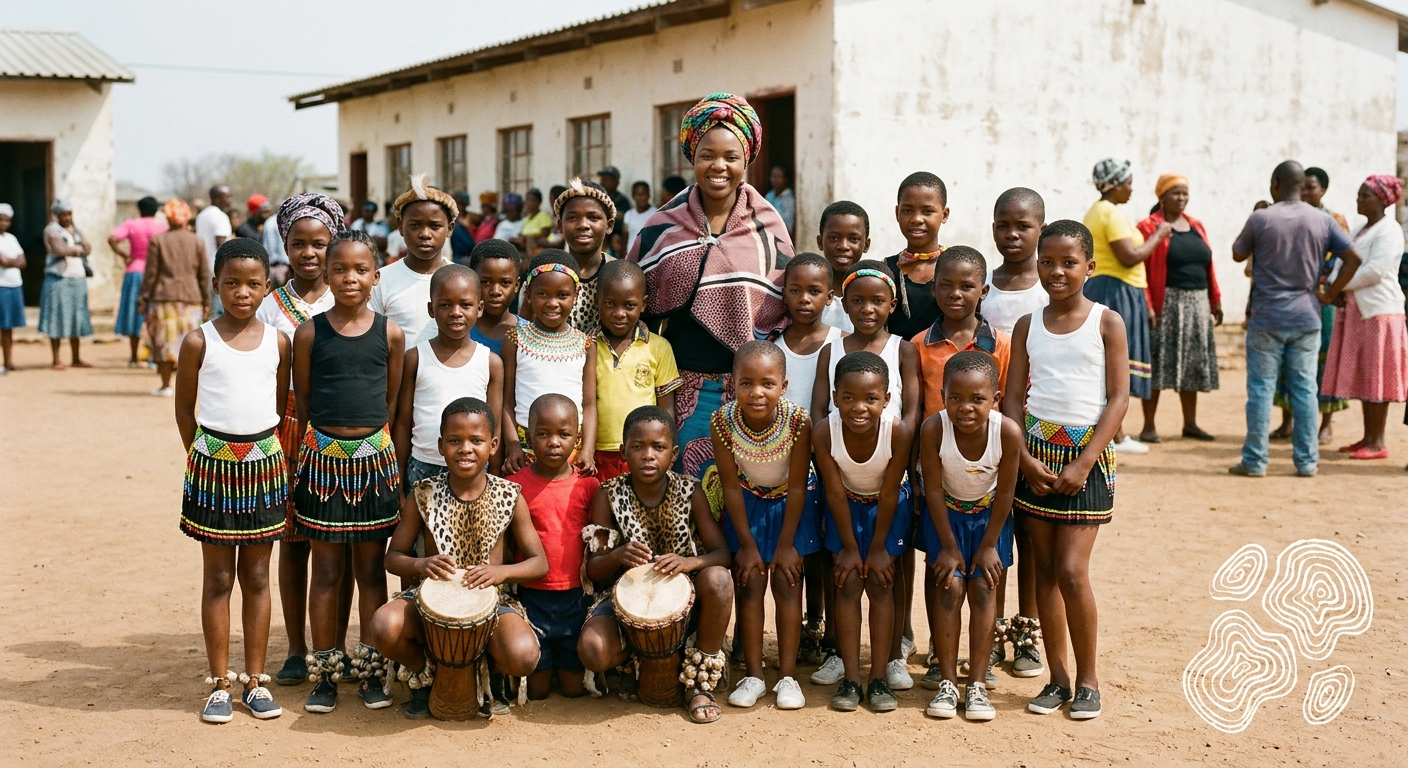 Heritage Day with learners in traditional Setswana attire