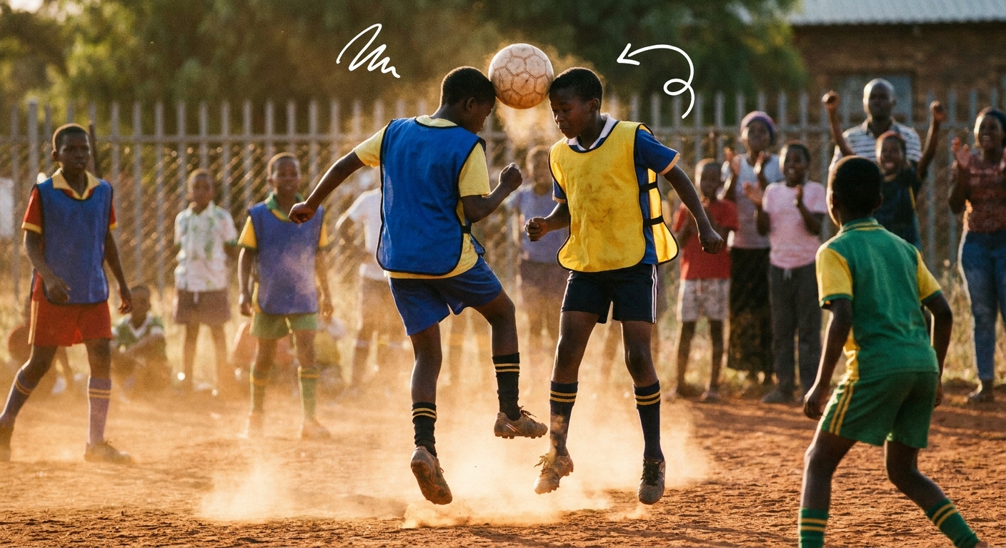Soccer match against neighbouring Tlhakong Primary